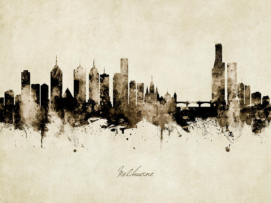 Melbourne Australia Skyline by Michael Tompsett Melbourne Australia Skyline by Michael Tompsett