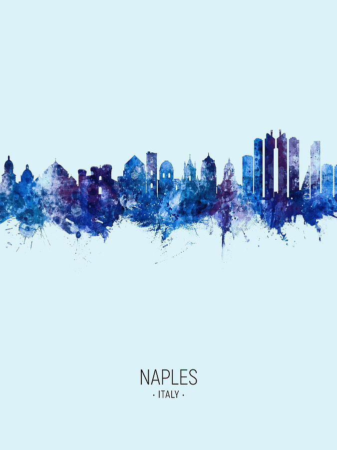 Naples Italy Skyline #15 Digital Art by Michael Tompsett