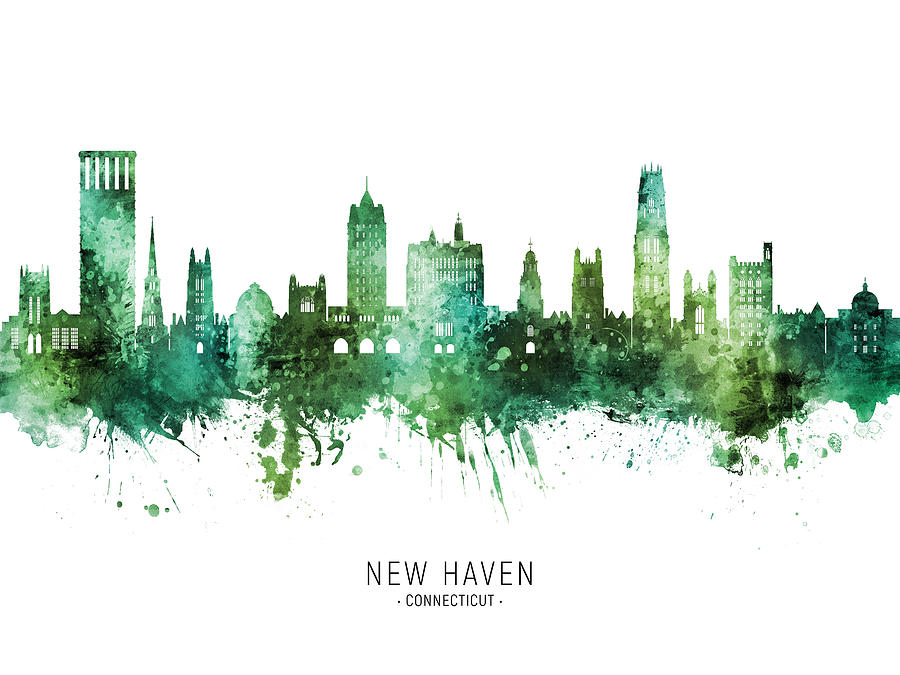 New Haven Connecticut Skyline #15 Digital Art by Michael Tompsett
