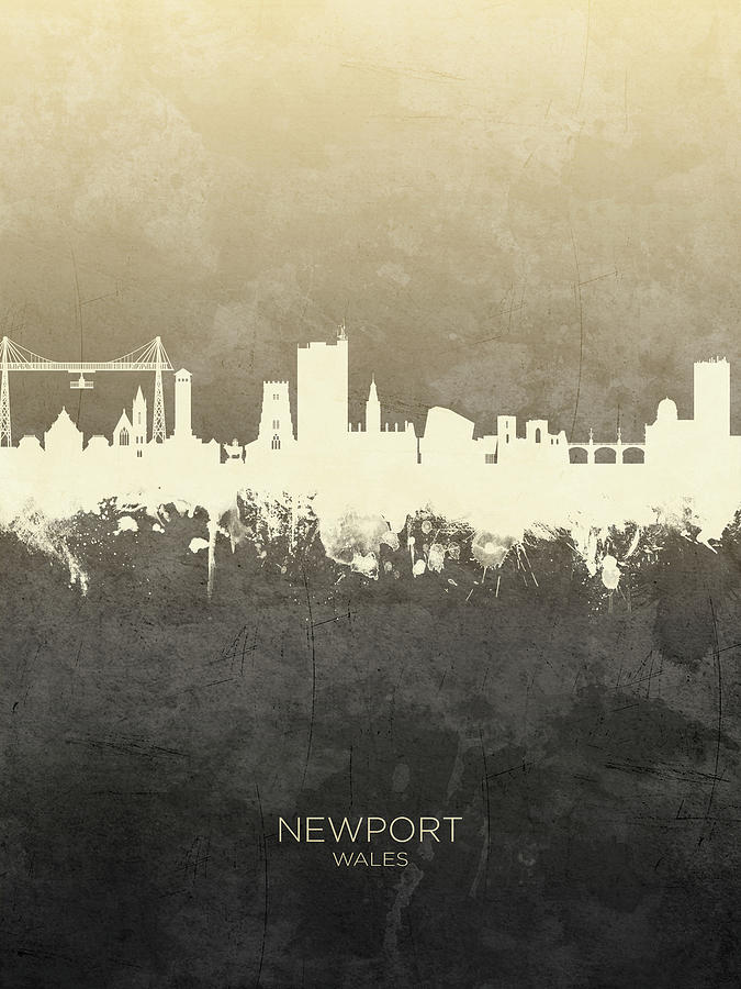 Newport Wales Skyline #15 Digital Art by Michael Tompsett