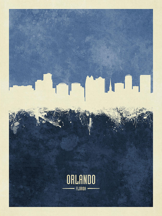 Orlando Florida Skyline #15 Digital Art by Michael Tompsett