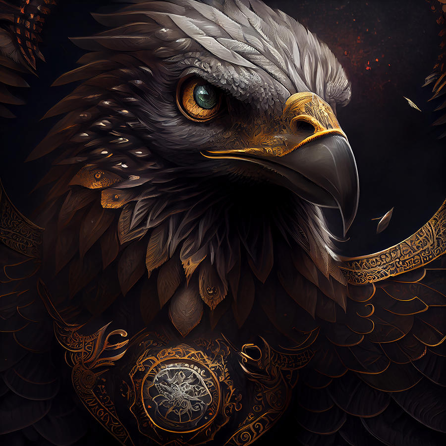 Ornate Fantasy Cover Eagle Mixed Media