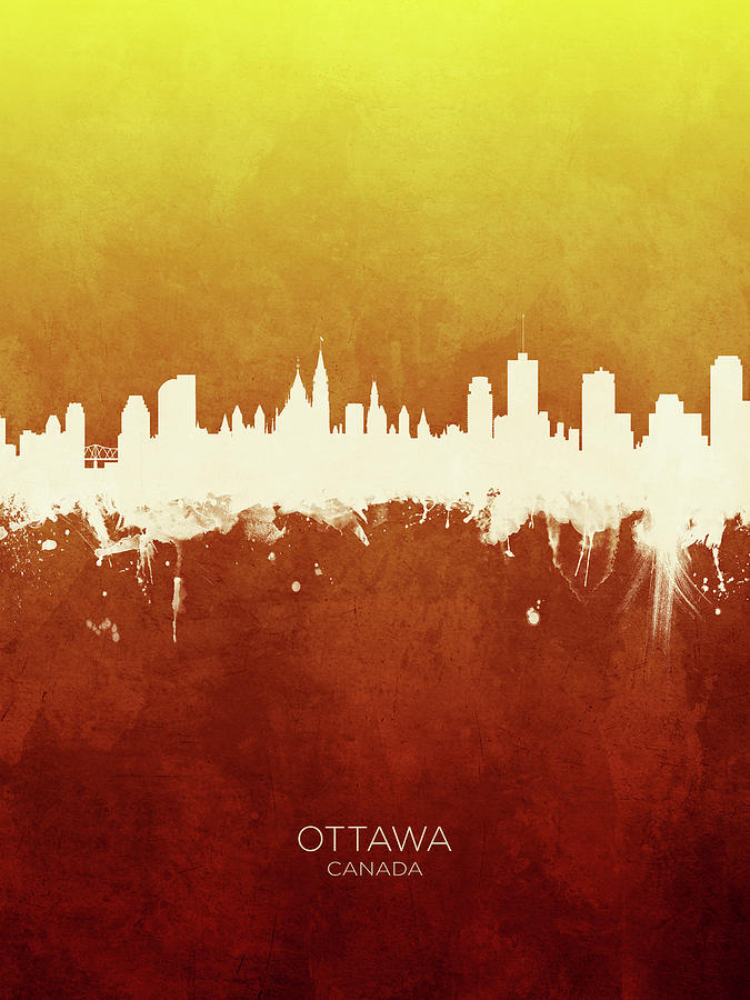 Skyline Digital Art - Ottawa Canada Skyline #15 by Michael Tompsett