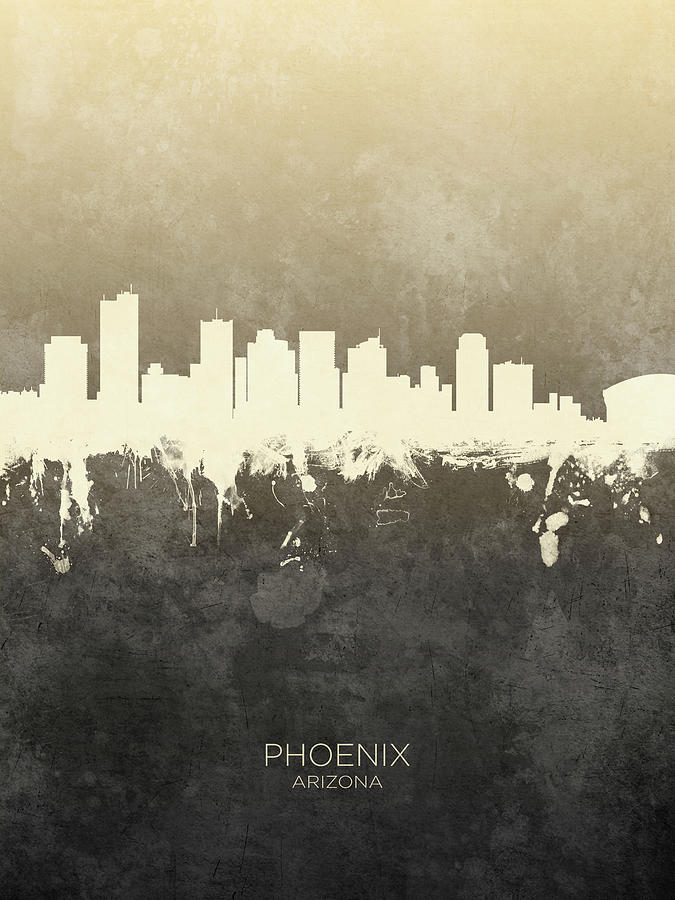 Phoenix Arizona Skyline #15 Digital Art by Michael Tompsett