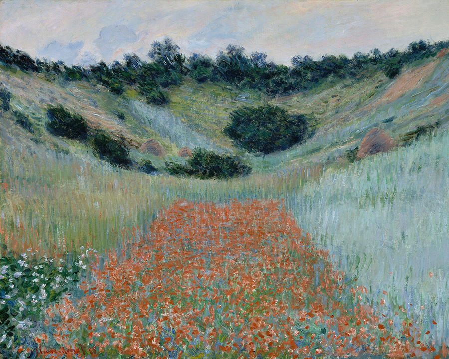 Claude Monet Painting - Poppy Field in a Hollow near Giverny  #15 by Claude Monet