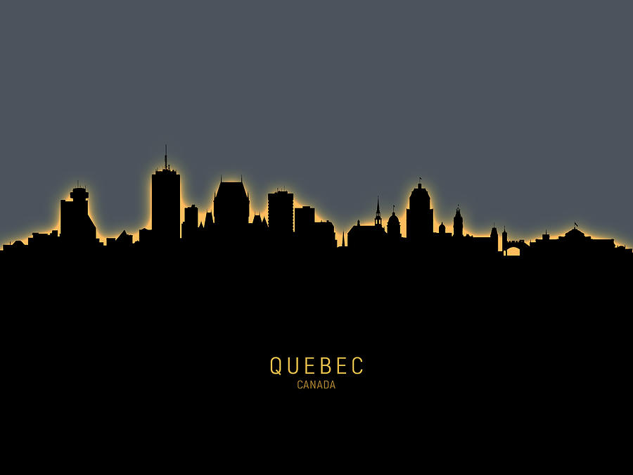 Skyline Digital Art - Quebec Canada Skyline #15 by Michael Tompsett