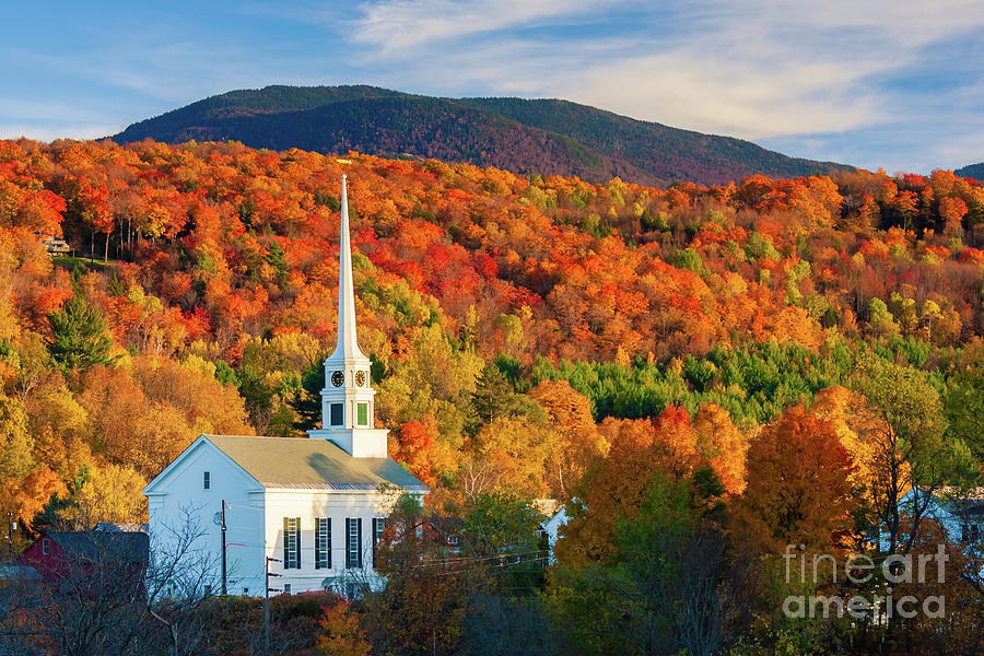 Nature Photograph - Rural Vermont town during peak foliage season. #15 by Don Landwehrle