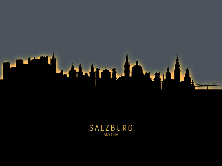 Salzburg Austria Skyline #15 Digital Art by Michael Tompsett