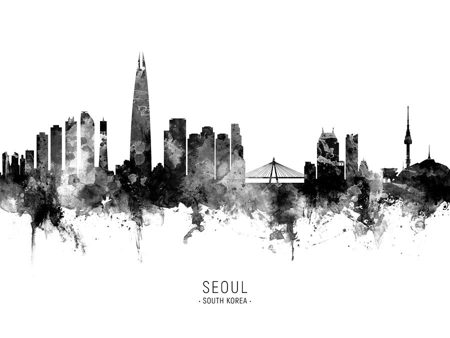 Seoul Skyline South Korea #15 Digital Art by Michael Tompsett