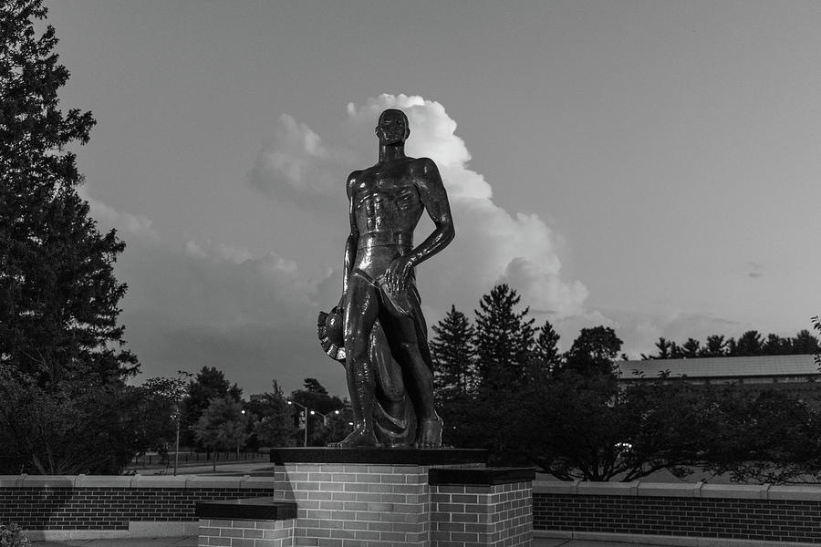 Spartan statue at night on the campus of Michigan State University in East Lansing Michigan #15 Photograph by Eldon McGraw