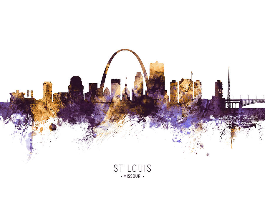 St Louis Missouri Skyline #15 Digital Art by Michael Tompsett