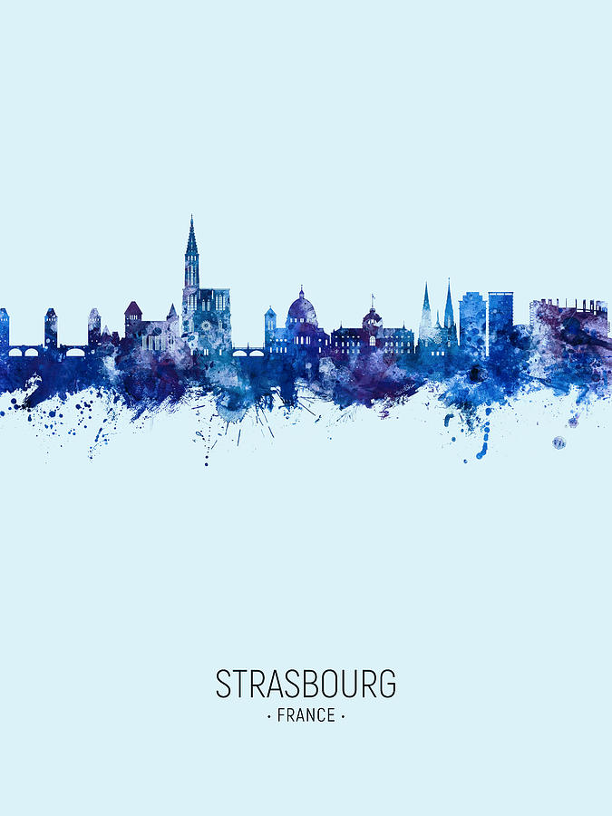 Strasbourg France Skyline #15 Digital Art by Michael Tompsett