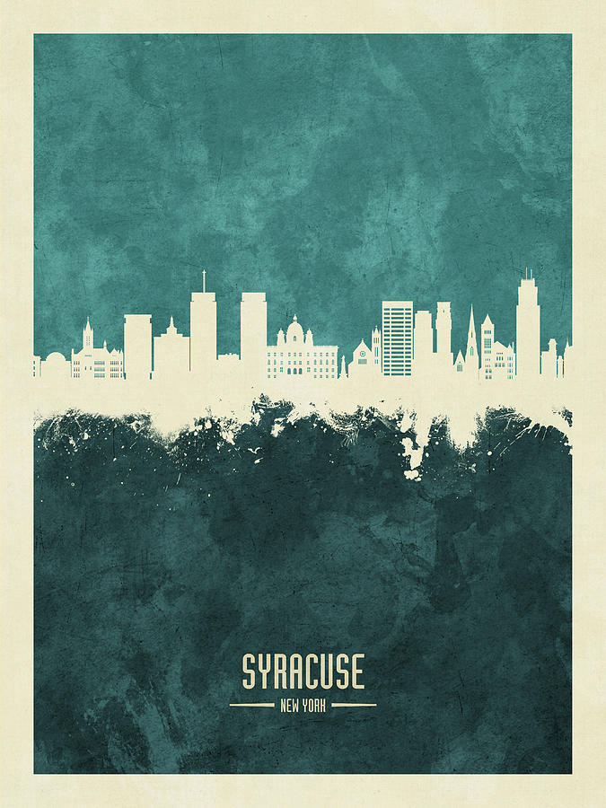 Syracuse Digital Art - Syracuse New York Skyline #15 by Michael Tompsett