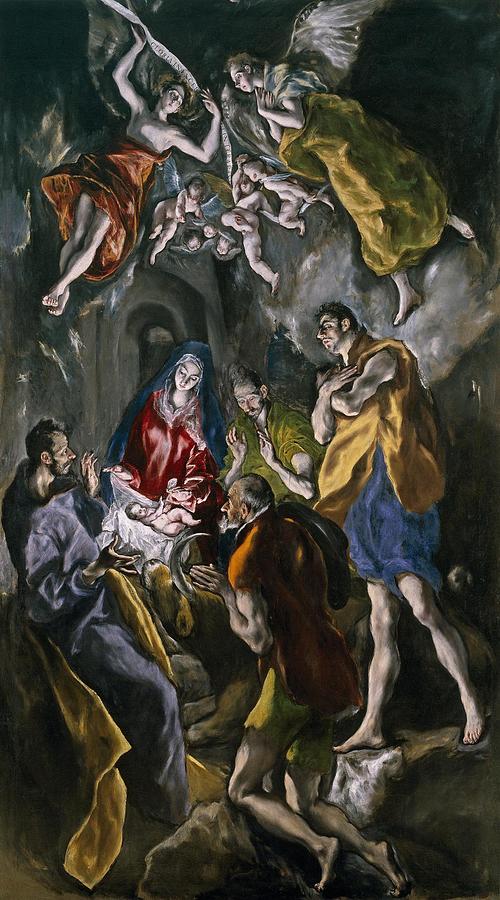 The Adoration of the Shepherds  #4 Painting by El Greco