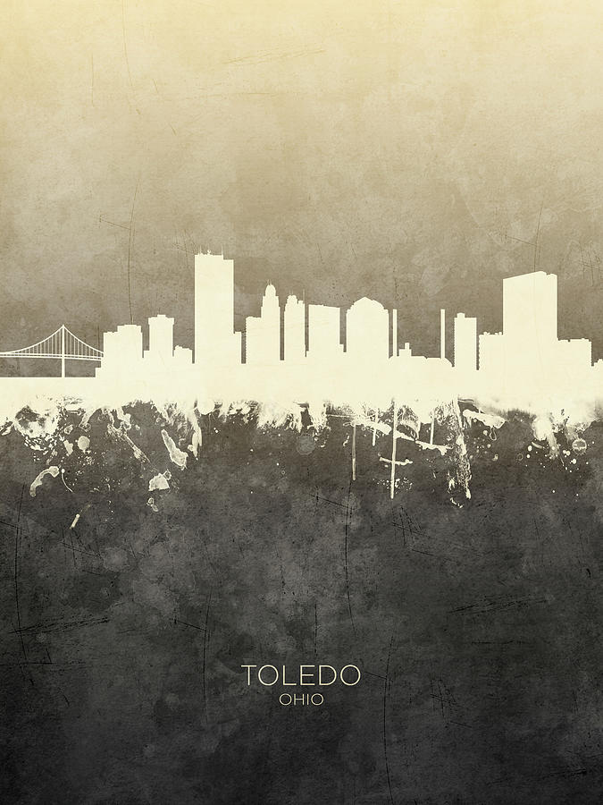 Toledo Ohio Skyline #15 Digital Art by Michael Tompsett