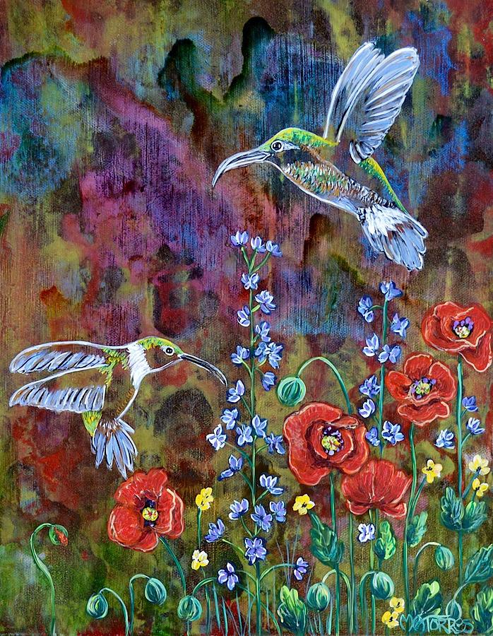 Hummers Paradise Painting by Melissa Torres