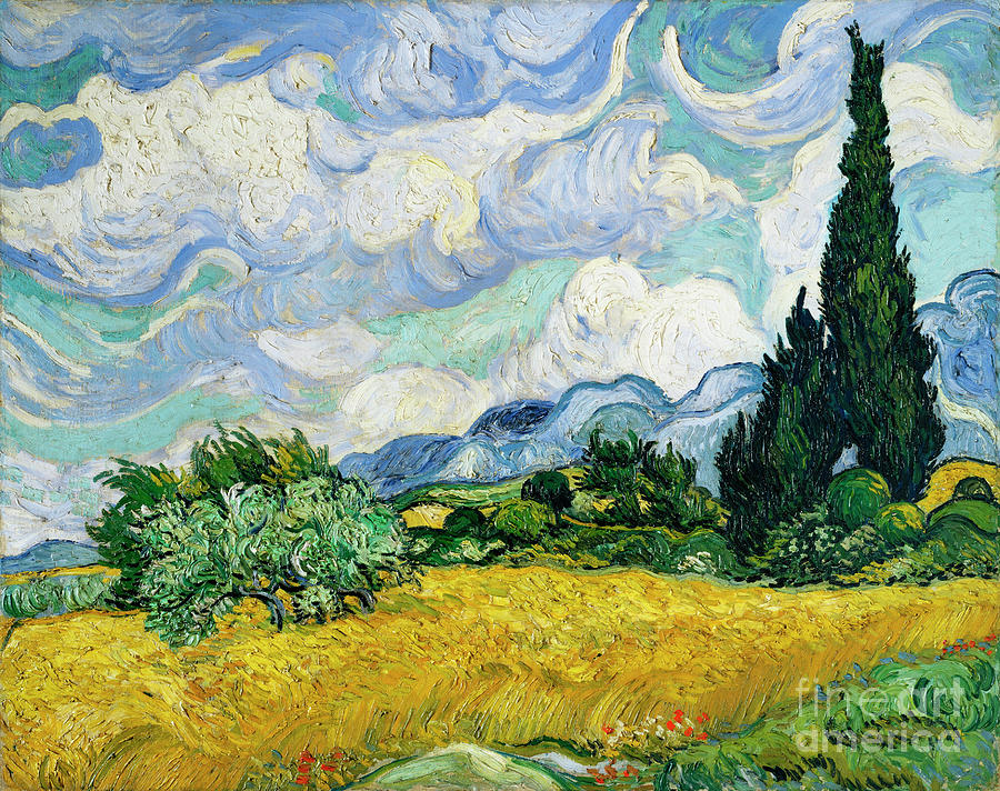 Vincent Van Gogh Painting - Wheat Field with Cypresses #15 by Art Dozen