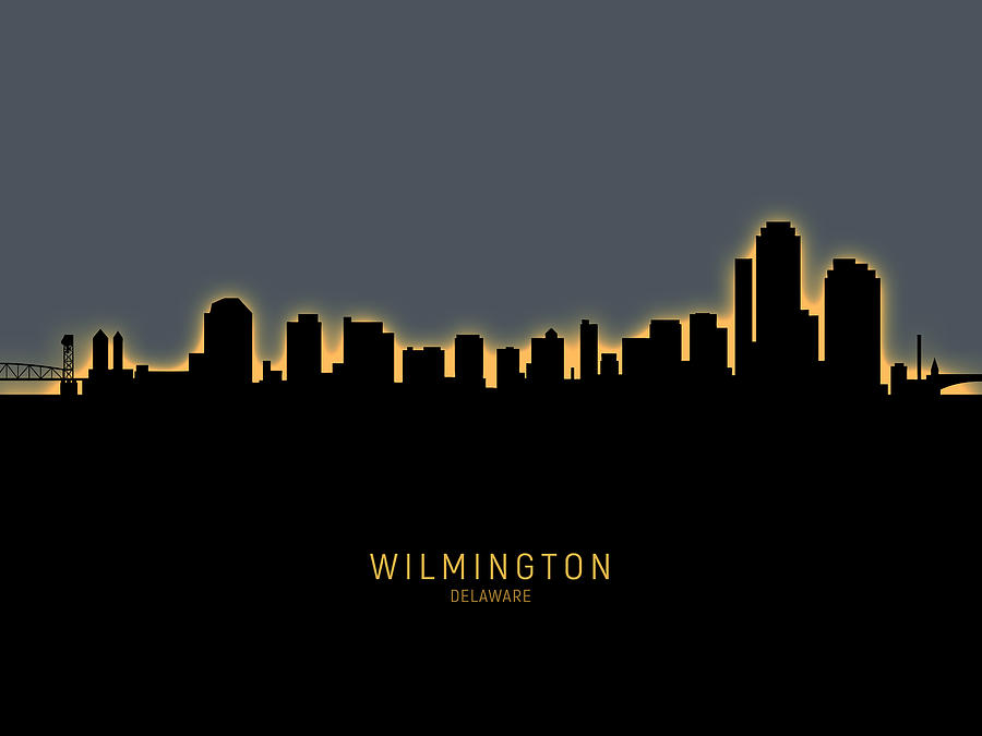 Wilmington Delaware Skyline #15 Digital Art by Michael Tompsett