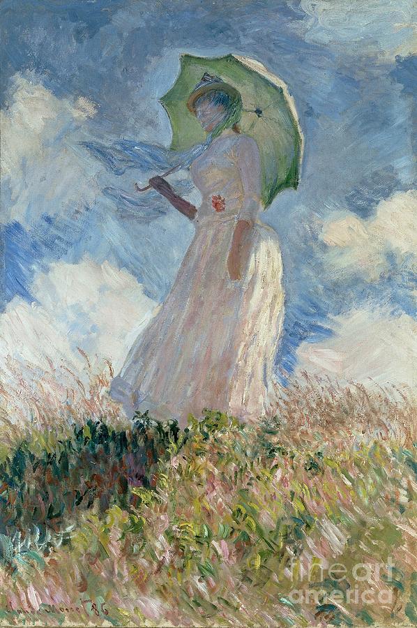 Claude Monet Painting - Woman with a Parasol #15 by Claude Monet