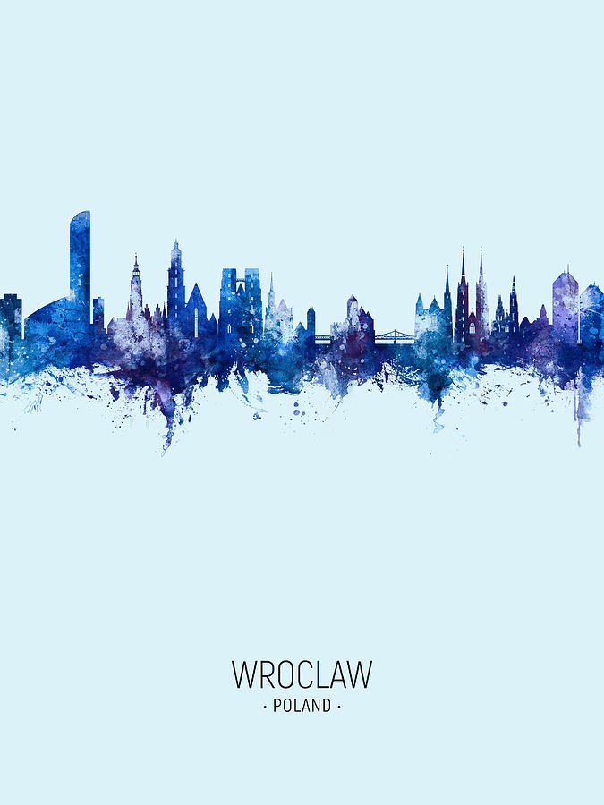 Wroclaw Poland Skyline #15 Digital Art by Michael Tompsett