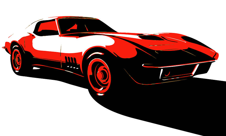 Chevrolet Corvette C3 - Classic American Sports Car #152 Digital Art by Thespeedart Chevrolet Corvette C3 - Classic American Sports Car #152 Digital Art by Thespeedart
