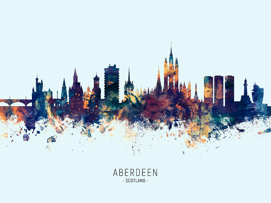 Aberdeen Scotland Skyline #16 Digital Art by Michael Tompsett
