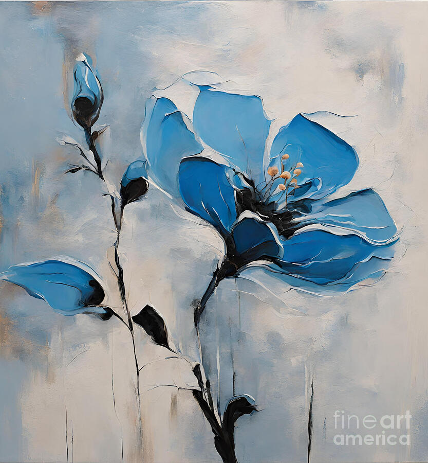 Abstract Painting - Abstract Flowers #16 by Naveen Sharma