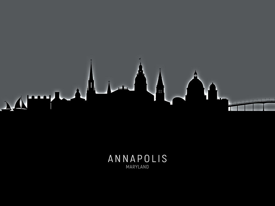 Annapolis Maryland Skyline #16 Digital Art by Michael Tompsett