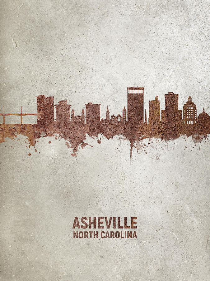 Asheville North Carolina Skyline #16 Digital Art by Michael Tompsett
