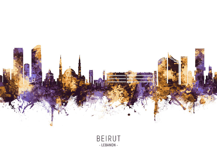 Beirut Lebanon Skyline #16 Digital Art by Michael Tompsett