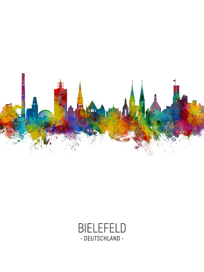 Bielefeld Germany Skyline #16 Digital Art by Michael Tompsett