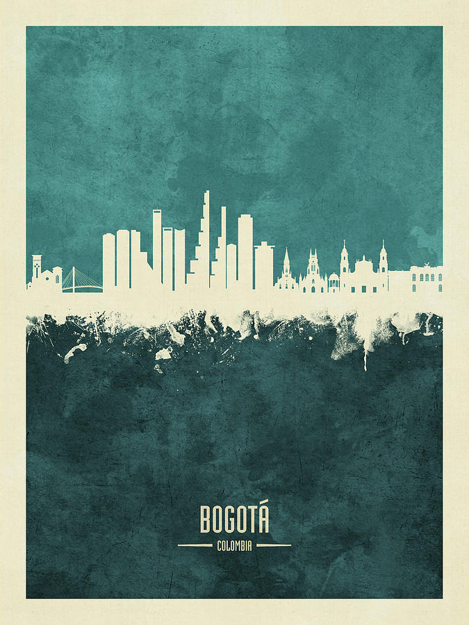 Bogota Colombia Skyline #16 Digital Art by Michael Tompsett