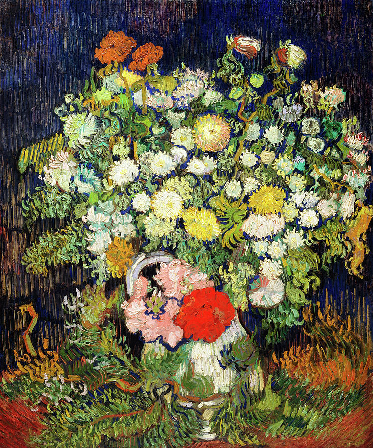 Bouquet of Flowers in a Vase  #16 Painting by Vincent Van Gogh