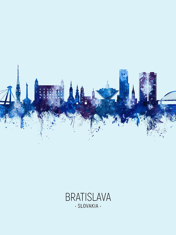 Bratislava Slovakia Skyline #16 Digital Art by Michael Tompsett