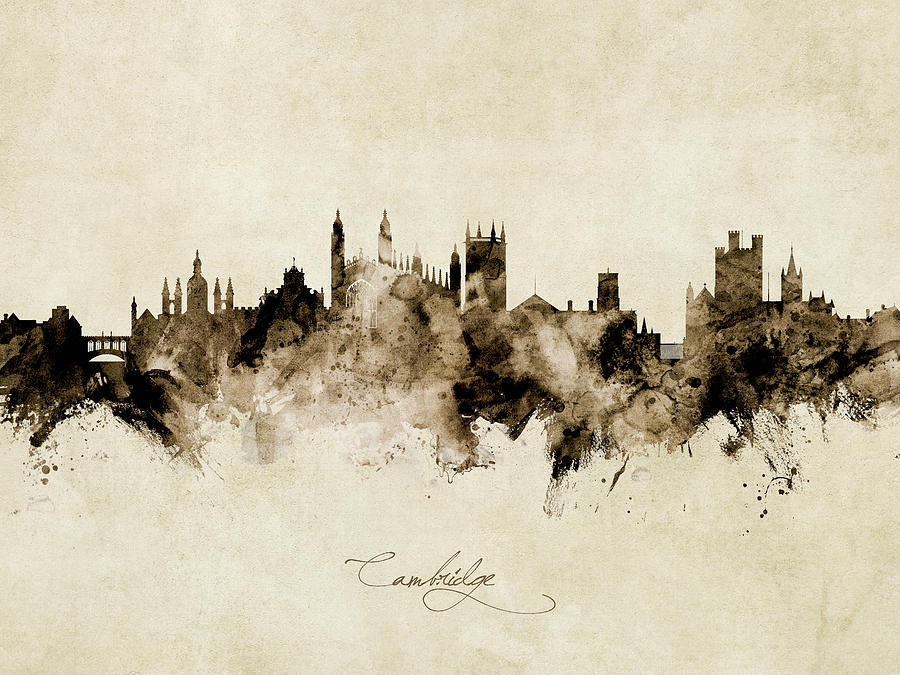 Cambridge England Skyline #16 Digital Art by Michael Tompsett