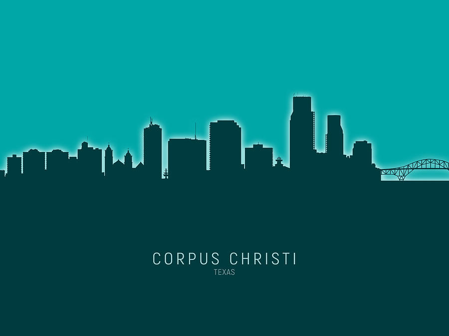 Corpus Christi Texas Skyline #16 Digital Art by Michael Tompsett