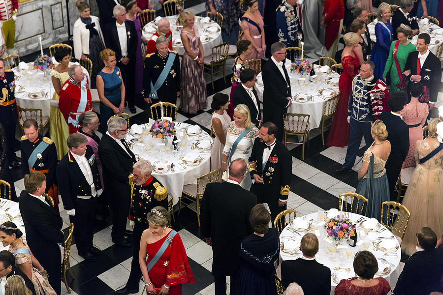 Crown Prince Frederik of Denmark Holds Gala Banquet At Christiansborg Palace #16 Photograph by Ole Jensen
