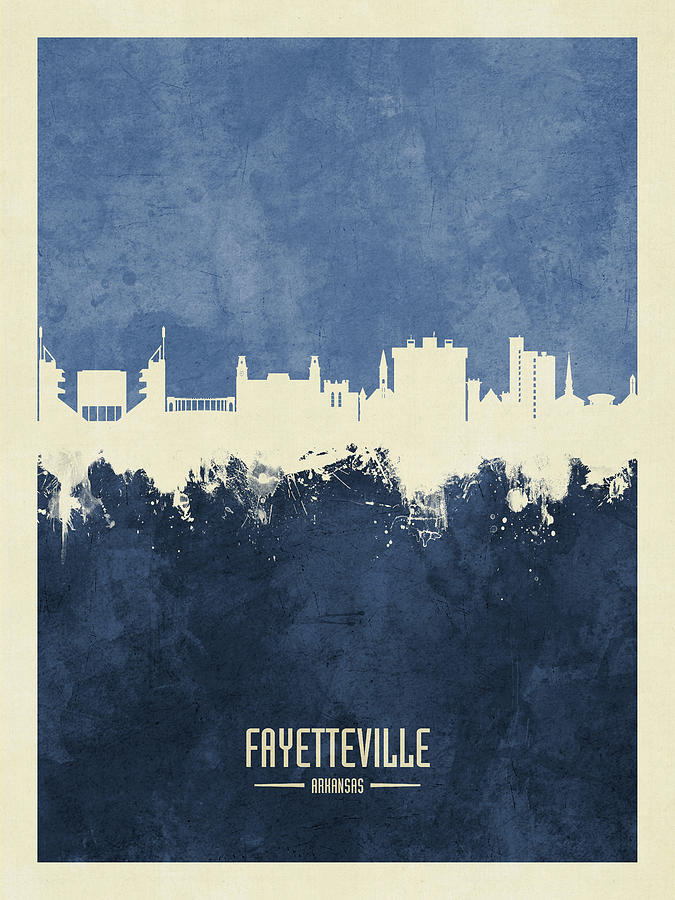 Fayetteville Arkansas Skyline #16 Digital Art by Michael Tompsett