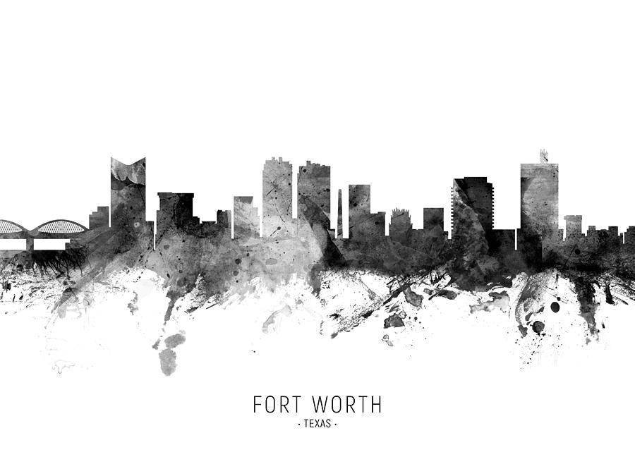 Fort Worth Texas Skyline #16 Digital Art by Michael Tompsett