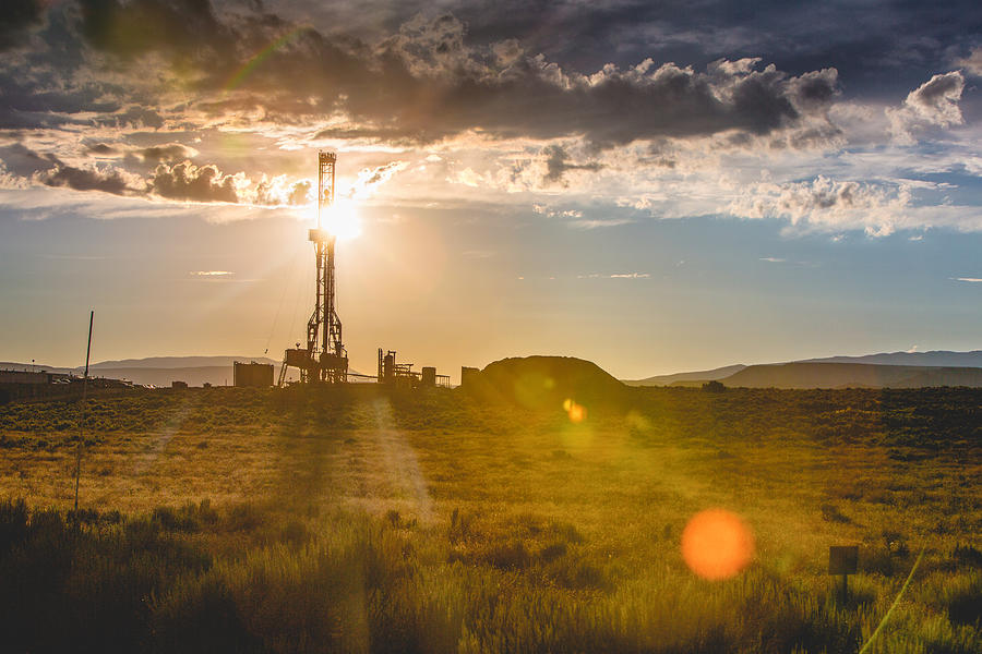 Fracking Drilling Rig at the Golden Hour #16 Photograph by Grandriver