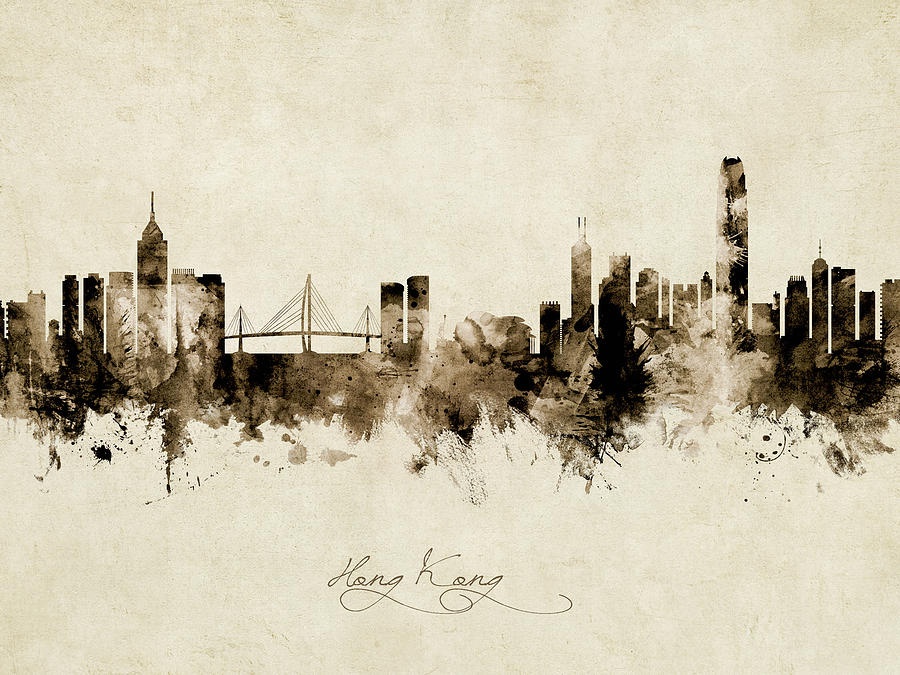 Hong Kong Skyline #16 Digital Art by Michael Tompsett