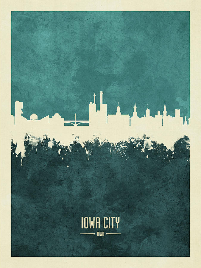 Iowa City Iowa Skyline #16 Digital Art by Michael Tompsett