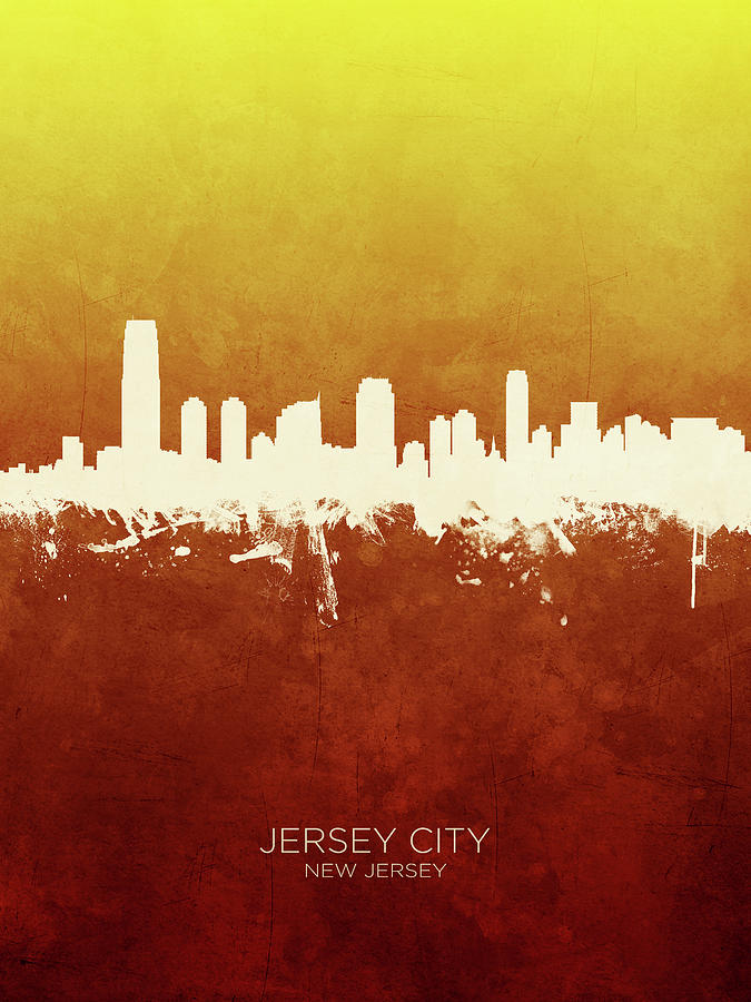 Jersey City Digital Art - Jersey City New Jersey Skyline #16 by Michael Tompsett