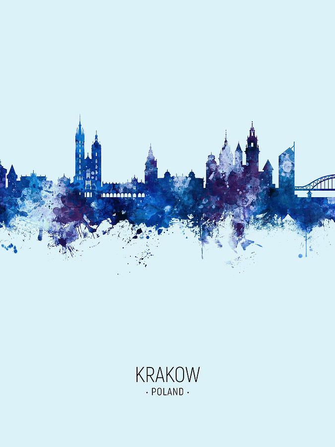 Krakow Poland Skyline #16 Digital Art by Michael Tompsett