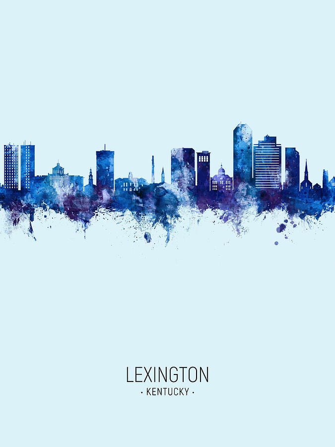 Lexington Digital Art - Lexington Kentucky Skyline #6 by Michael Tompsett