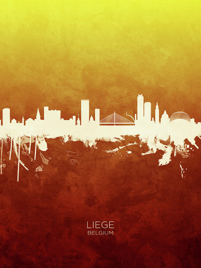 Liege Belgium Skyline #16 Digital Art by Michael Tompsett