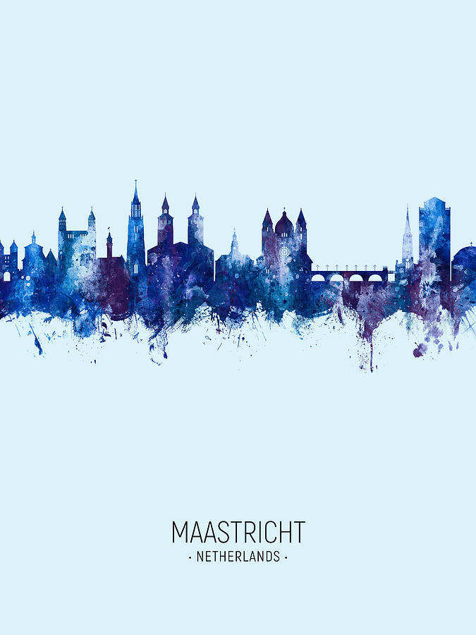 Maastricht The Netherlands Skyline #16 Digital Art by Michael Tompsett