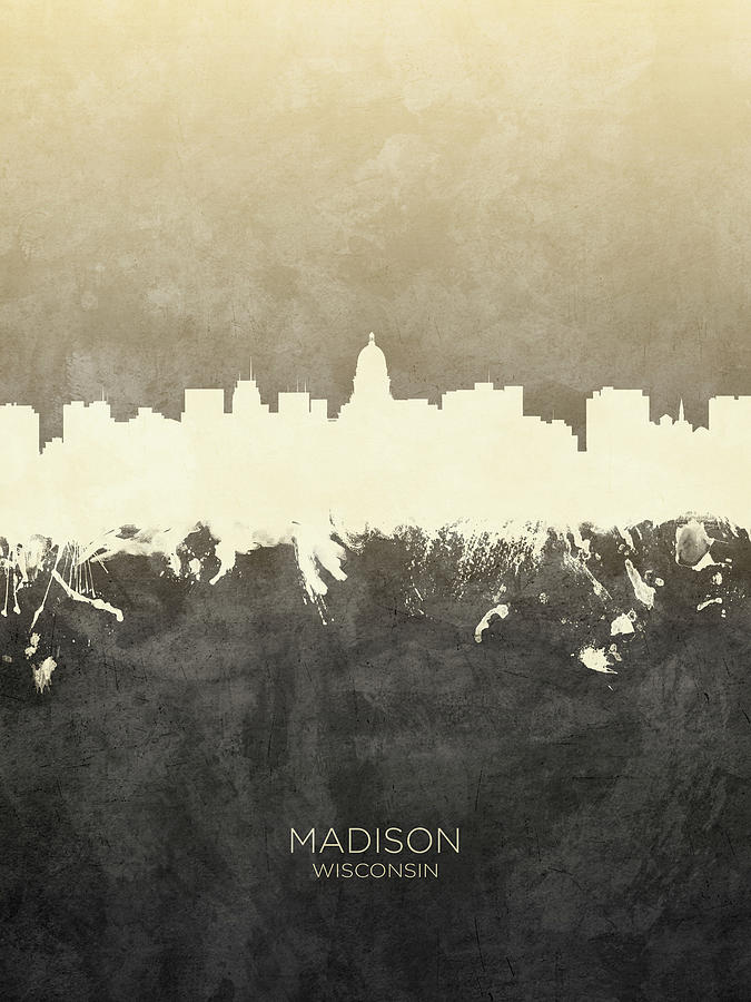 Madison Wisconsin Skyline #16 Digital Art by Michael Tompsett