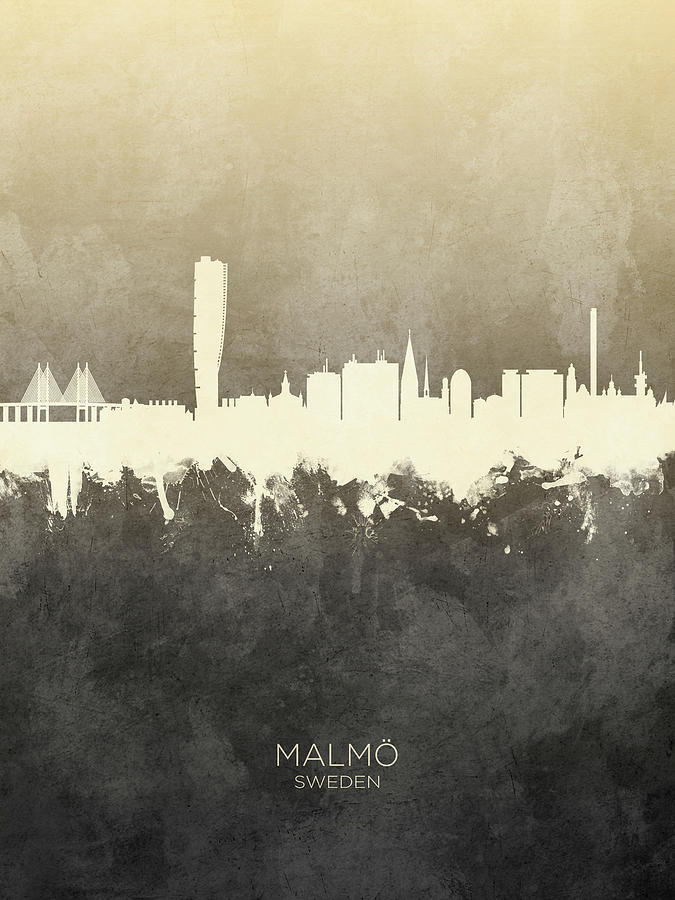 Malmo Sweden Skyline #16 Digital Art by Michael Tompsett