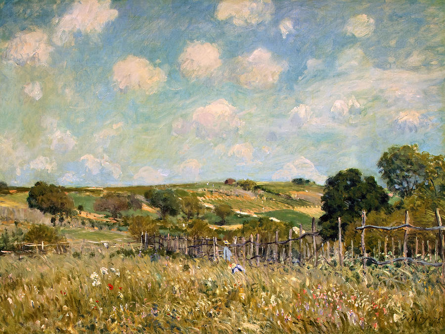 Meadow By Alfred Sisley Painting